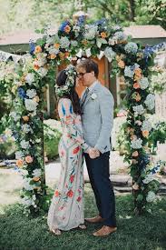 Bohemian Wedding With A Colorful Patterned Dress Ruffled Modern Wedding Dress Traditional Wedding Dresses Boho Wedding