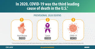 Mortality in the united states, 2019, data tables for figures 1, 5 number of deaths for leading causes of death: Provisional Mortality Data United States 2020 Mmwr