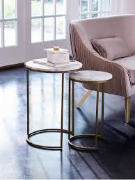 West Elm Round Marble Nesting Side Table White Burnished Bronze At John Lewis Partners Not valid at west elm outlet stores;