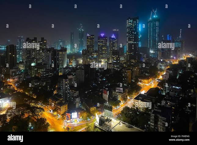 India Mumbai Bombay View at night Stock Photo - Alamy