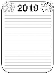 2019 New Year S Writing Paper For Junior And Intermediate Happy New Year Writing Paper Printable Writing Paper Writing Paper Printable Stationery