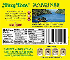King oscar sardines in water. King Oscar Wild Caught Brisling Sardines Tiny Tots Extra Virgin Olive Oil 3 75 Ounce Pack Of 12 In Saudi Arabia Binge Sa