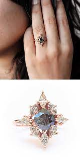 Aerolite Rustic Engagement Rings Salt And Pepper Diamond Unique Engagement Ring Indie Bride Natural Diamo Anel De Formatura Ideias Para Casamentos Aliancas