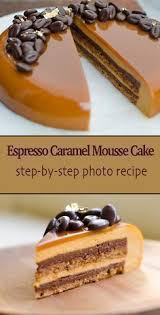 Espresso Caramel Entremet Multi Layer Mousse Cake Recipe Fancy Desserts Baking Recipes Cake Recipes