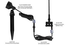 G Lux Series Landscape Lighting Kit 4 Color Changing Rgb Spotlights Low Voltage Transformer Plug And Play Super Bright Leds