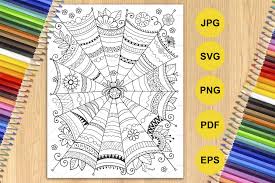For boys and girls, kids and adults, teenagers and toddlers, preschoolers and older kids at school. Spider Web Coloring Page For Adult Pre Designed Photoshop Graphics Creative Market