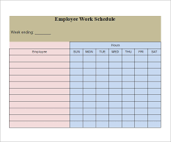 Check out this blog post Free 26 Samples Of Work Schedule Templates In Google Docs Google Sheets Excel Ms Word Pages Psd Pdf