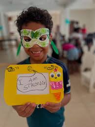 Art camp day ✌🏾…. We had a super fun day at camp celebrating my birthday.  We played pass the parcel, musical statues and lots of games. We crafted  face masks, and crafted