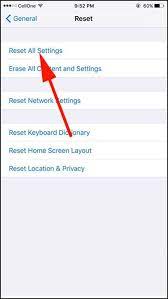 Tap On Reset All Setting Mobile Camera Ipad Charger Iphone