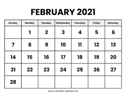 This printable february 2021 calendar features holidays in blue and large, bold font. February 2021 Calendar Printable