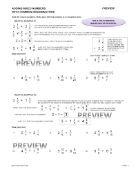 These worksheets are all about finding sums and differences between multiple mixed number values. Worksheets By Math Crush Fractions