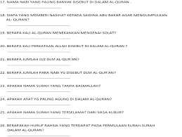 Badri Taayah Soalan Kuiz Al Quran