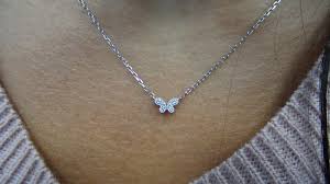 Comes in a gift box. Diamond Butterfly Necklace 14k White Gold Butterfly Necklace Etsy