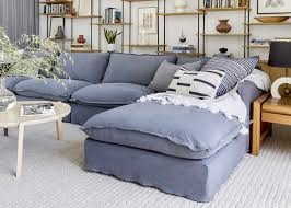 High quality, light gray polyester blend fabric ; The Rules To Picking The Most Comfortable Sofa Plus The Ones We Can Guarantee Emily Henderson