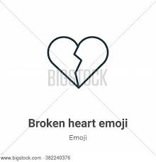 White ♡, black ❤, striped and even broken. Broken Heart Emoji Vector Photo Free Trial Bigstock