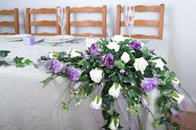 Corner Flower Arrangements Centrepieces Two Corner Wedding Table Arrangemen Table Arrangements Wedding Purple Flower Arrangements Purple Flower Bouquet