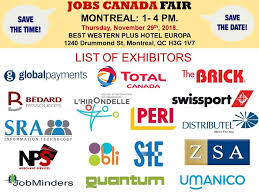 List Of Hiring Companies For Montreal Job Fair November 29th 2018 1 4pm At The Bestwesternplus Hotel Europa Free Admission H Job Fair Marketing Jobs Job