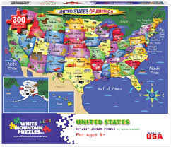 Whether the skill level is as a beginner or something more advanced, they're an ideal way to pass the time when you have nothing else to do like waiting in an airport, sitting in your car or as a means to. Amazon Com White Mountain Puzzles Usa Map 300 Piece Jigsaw Puzzle Toys Games