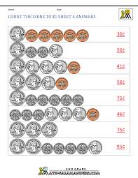 counting money worksheets up to 1