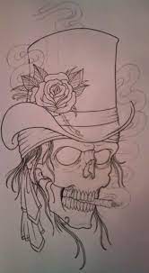 Top Hat Skull Outline By Vikingtattoo On Deviantart Tattoo Stencil Outline Stencil Outline Tattoo Outline Drawing