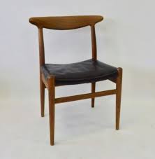 Untouched Hans Wegner C M Madsen Black Leather Seat Teak Dining Or Desk Black Leather Seating Leather Seat Dining