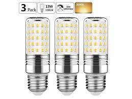 15w Led Cylindrical Bulb E26 Led Candelabra Light Bulbs 120 Watt Equivalent 1500lm Warm White 3000k Led Chandelier Bulbs Non Dimmable Led Lamp 3 Pack Newegg Com