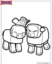 In this video grame, players have to place or destroy blocks, which consist of grass, dirt, stone, wood. Minecraft Animals Coloring Pages Printable