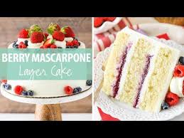 Berry Mascarpone Layer Cake With Layers Of Fluffy Vanilla Cake Fresh Berry Filling Mascarpone Whipped Cream Frosting Lig Cake Dessert Recipes Cupcake Cakes