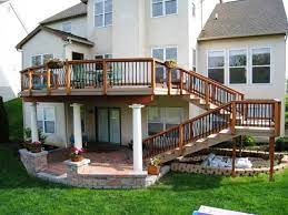 A wood deck builder's photo of a second story craftsman style patio deck with porch railing in woodland hills, ca. 25 Multi Level Deck Design Ideas For Exciting Parties 2019 While Homes With Smaller Backyards May Only Need One Patio Under Decks Building A Deck House Deck