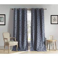 Duck river textile energy efficient & blackout curtains. Duck River Textile Slate Floral Thermal Blackout Curtain 54 In W X 84 In L Set Of 2 Aeryn 5484 6 The Home Depot