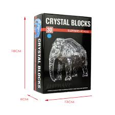 Shown all stages of work. 3d Crystal Puzzle Jigsaw Model Elephant Model Building Blocks Home Decoration Jigsaws Puzzles Toys Games