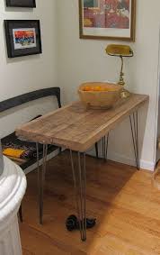 Small Kitchen Table Reclaimed Oak Hairpin Legs By Wickedboxcar Schmale Esstische Kuche Tisch Kuchentisch Mit Bank