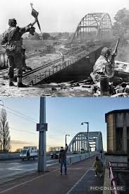 A Bridge too far" (1977) Me and my dad on Arnhem Bridge (John Frost bridge),  where British troops were located, although movie scenes were filmed on  Wilhelmina Bridge in Deventer, about 40km