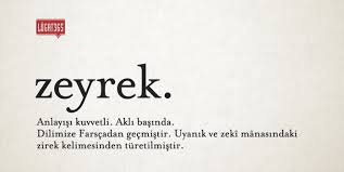 Zeyrek Anlayisi Kuvvetli Akli Basinda Dilimize Farscadan Gecmistir Uyanik Ve Zeki Manasindaki Z Ilham Verici Sozler Ilham Veren Sozler Bilgelik Alintilari