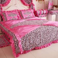 One of them matched the comforter but the other was. Diaidi Home Textile Red Pink Leopard Bedding Princess Bow Ruffle Bedding Set Leopard Print Bedding Set Leopard Print Bedding Ruffle Bedding Sets Print Bedding