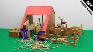Firstly, the cardboard is corrugated. Diy Horse Stable Toy 3 Popsicle Stick Horse Stall Easy Craft Ideas Youtube