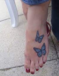 Blue Butterflies Foot Tattoo Foottattoos Butterfly Foot Tattoo Foot Tattoos Girls Blue Butterfly Tattoo