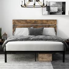 Maybe you would like to learn more about one of these? Buy Einfach Rustic Platform Metal Bed Frame With Wooden Headboard And Footboard Mattress Foundation With Strong Slat Support No Box Spring Needed Easy Assembly Queen Online In Taiwan B08p5ry35f