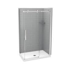 Check spelling or type a new query. Maax Utile Corner Shower Kit With Central Drain 48 In X 32 In X 84 In Ash Grey Chrome 5 Piece Rona