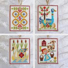 See more ideas about cross stitch, christmas cross stitch, stitch. Twelve Days Of Christmas Cross Stitch Ornaments Pattern Stitched Modern