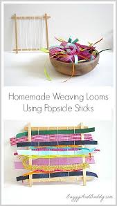 Diy Popsicle Stick Weaving Looms For Kids Weaving For Kids Weaving Projects Projects For Kids