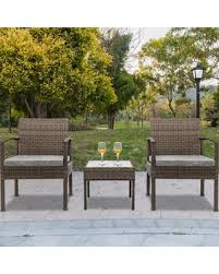 2 out of 5 & up & up. New Deal Alert Oshion Patio Furniture 3pcs Outdoor Bistro Set Rattan Chairs Wicker Sets With Table Outdoor Garden Furniture Sets