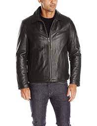 Tommy Hilfiger Men S Leather Laydown Collar Open Bottom Review Leather Jacket Leather Men Tommy Hilfiger Man