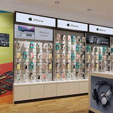 Wall Slatwall Display Cabinet With Hooks For Cell Phone Accessories Slat Wall Display Mobile Shop Design Store Display Design