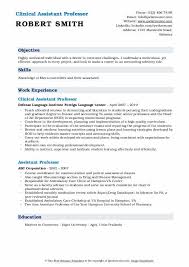 assistant professor resume samples