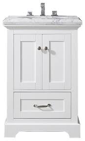 Eclife 24 white bathroom vanity sink combo cabinet modern stand pedestal with square white ceramic vessel sink, chrome bathroom solid brass faucet and pop up drain combo, w/mirror (a07b04w) 3.0 out of 5 stars 1 $252.99$252.99 Eviva Houston 24 Inch White Bathroom Vanity With Double Ogee Edge White Carrara Transitional Bathroom Vanities And Sink Consoles By Kolibri Decor Houzz