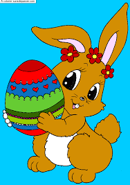 Coloriage adorable lapin avec de belles dents. Lapin Dessin Paques