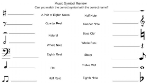 If an instrument should not play for a bar then it will be written. Music Symbol Review Worksheet