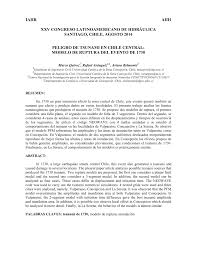 A tsunami is a series of waves in a water body caused by the displacement of a large volume of water, generally in an ocean or a large lake. Pdf Peligro De Tsunami En Chile Central Modelo De Ruptura Del Evento De 1730