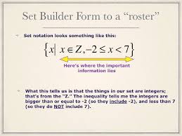 Set Builder And Roster Notations Notations Word Problem Worksheets Set Notation